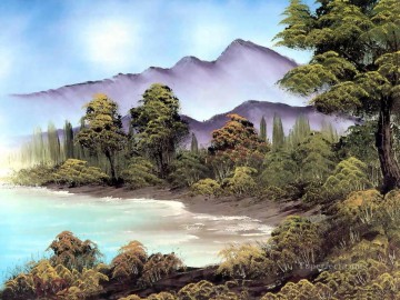 Hand Painting - quiet inlet Bob Ross freehand landscapes